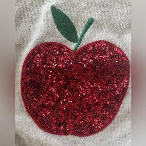 J CREW Red Sequin Apple Design Top